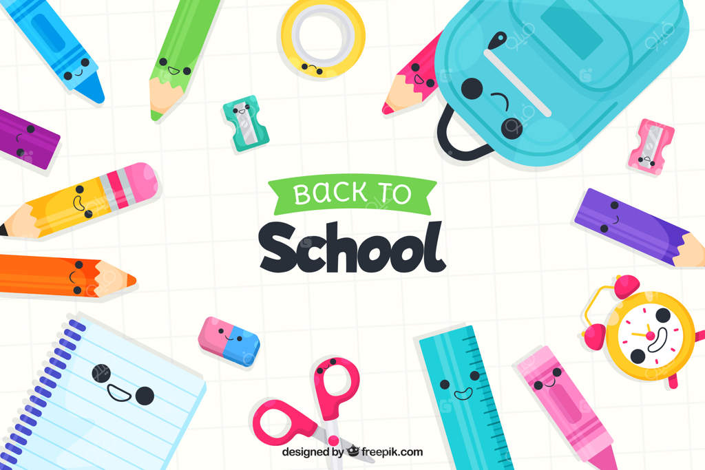 پس‌زمینه بازگشت به مدرسه با عناصر آموزشی