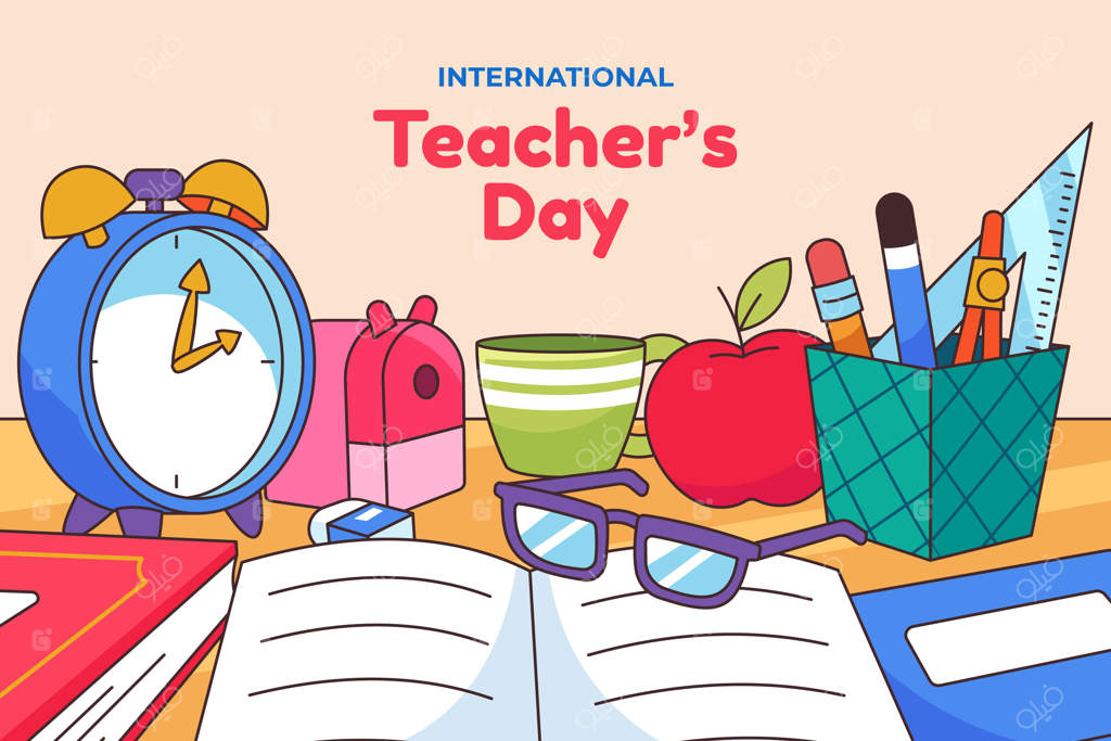 پس‌زمینه طراحی شده دست برای روز جهانی معلم