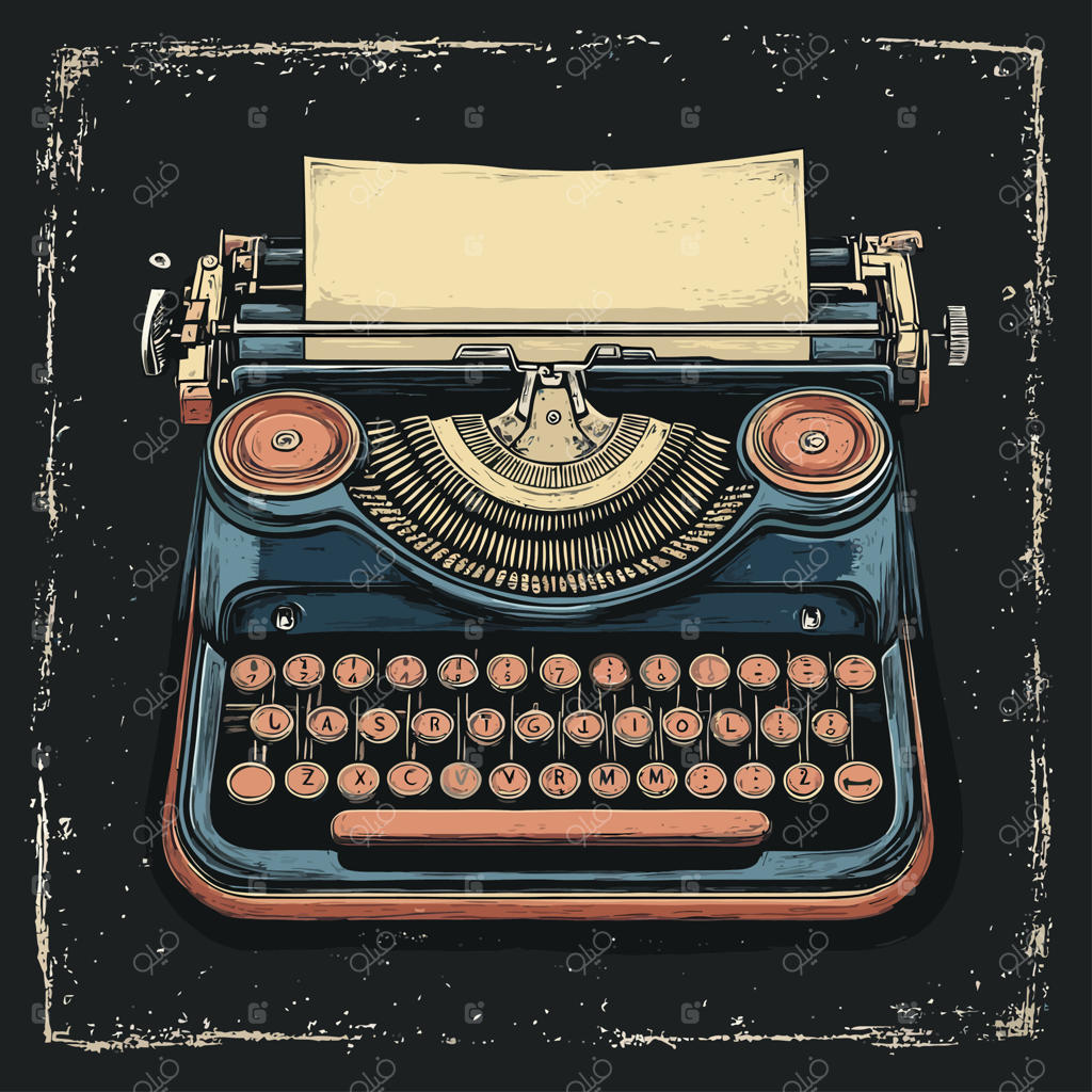 ماشین تحریر با یک برگ کاغذ روی آن