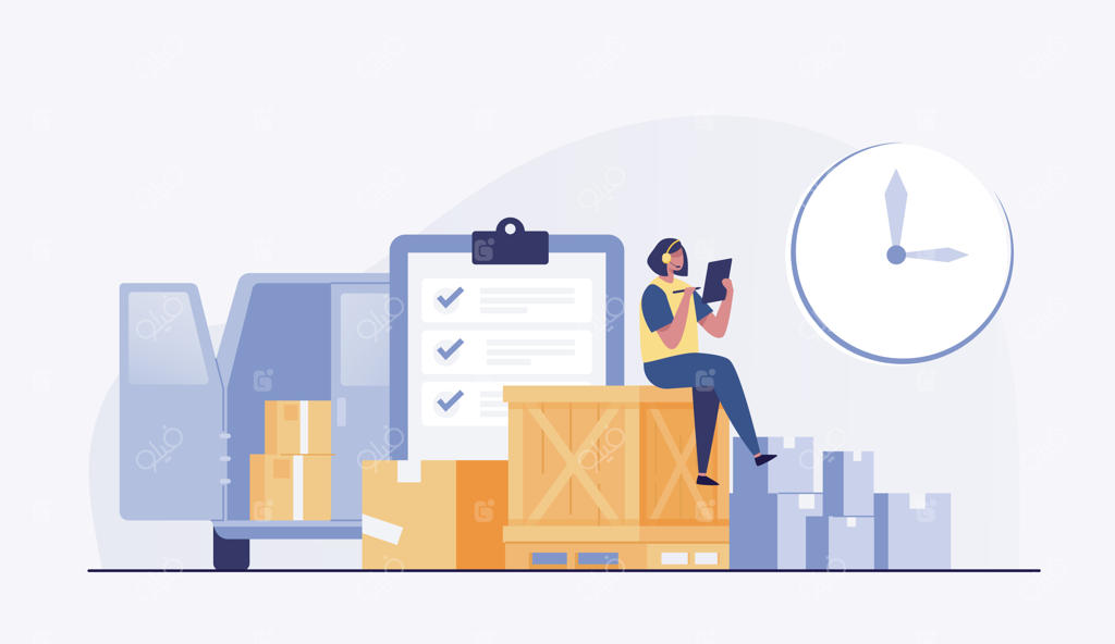 ون حمل با جعبه‌های مدرن و تبلت برای اسناد