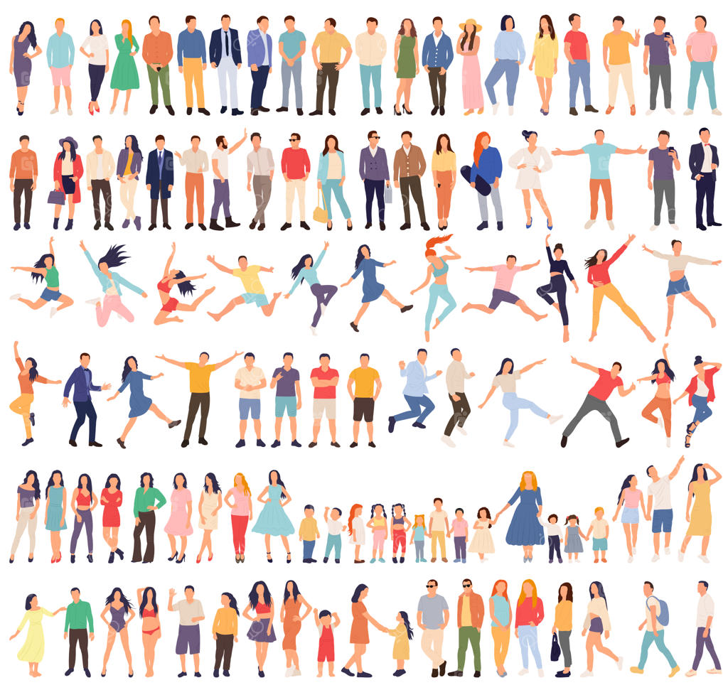 مجموعه وکتور افراد با طراحی فلت و ایزوله