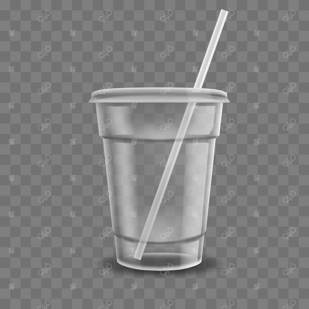 تصویرسازی واقع‌گرایانه فنجان قهوه پلاستیکی