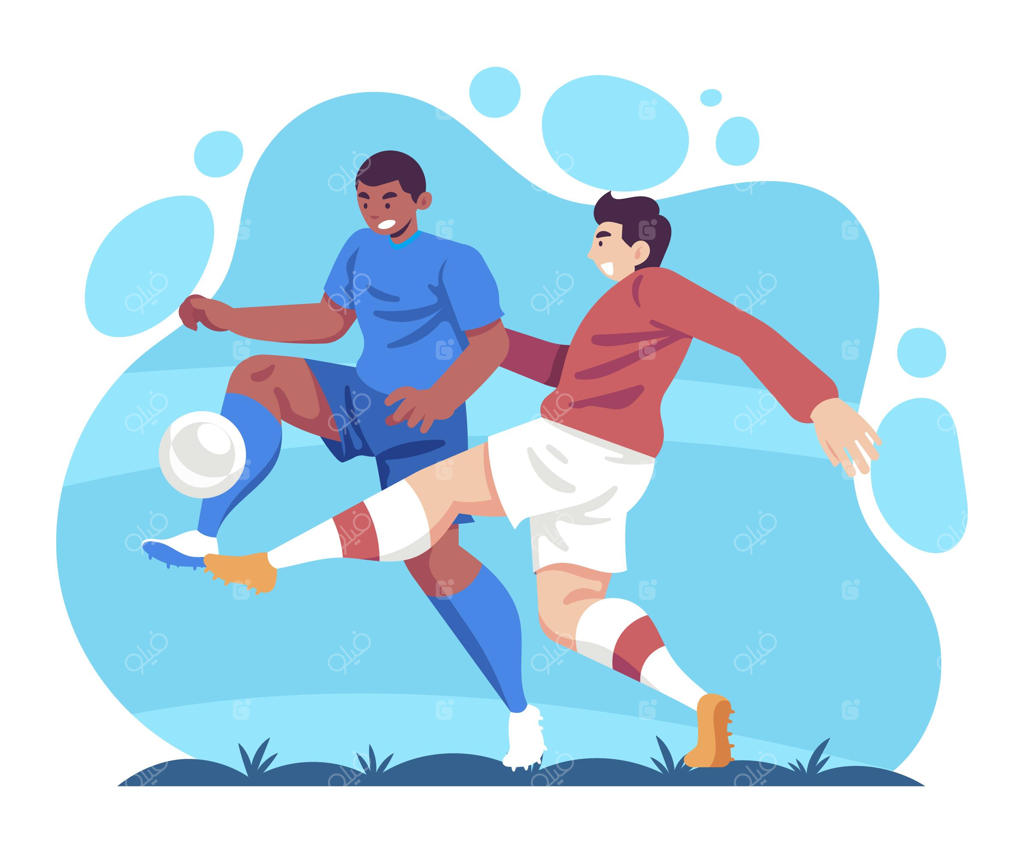 فوتبالیست‌ها به سبک طراحی تخت