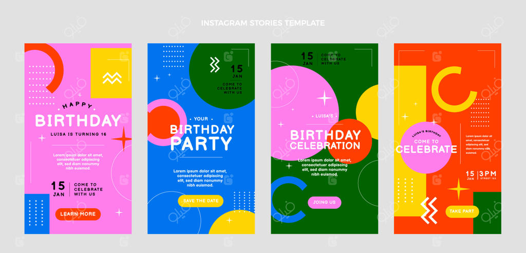 داستان‌های اینستاگرام تولد با طراحی مینیمال و ساده