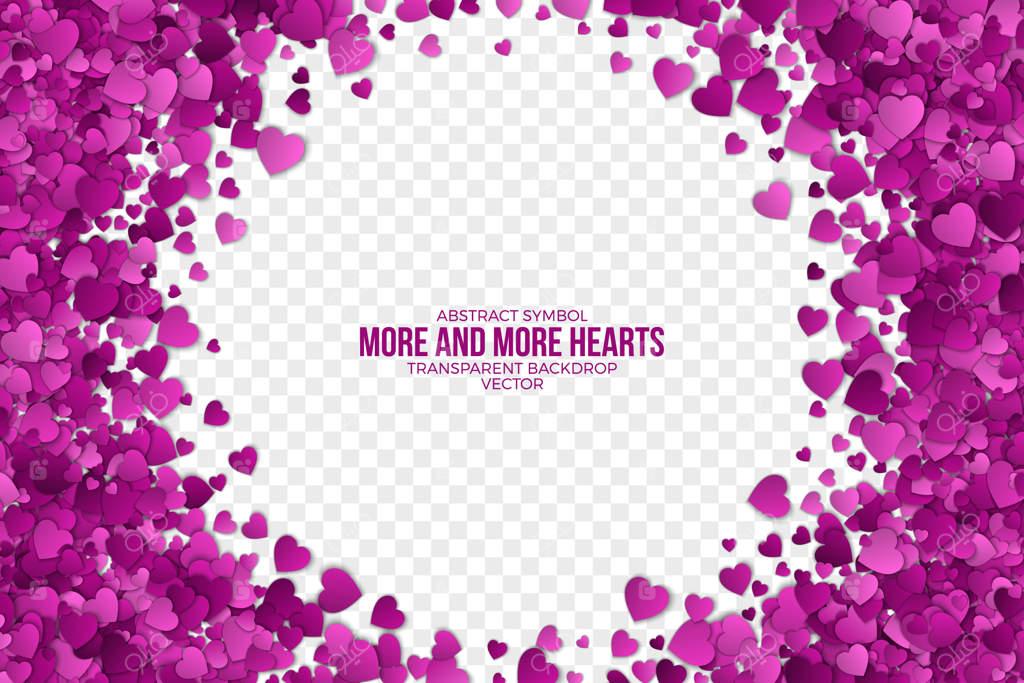 قاب تزئینی قلب‌های کاغذی با پس‌زمینه‌ی انتزاعی