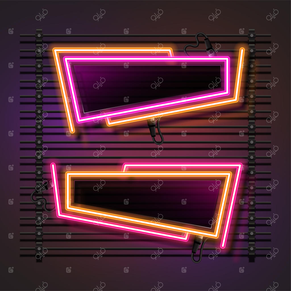 نئون انتزاعی: ترکیب خط‌های روشن صورتی و نارنجی