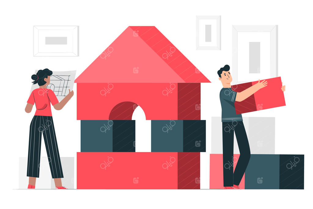 تصویرسازی مفهوم بلوک‌های ساختمانی