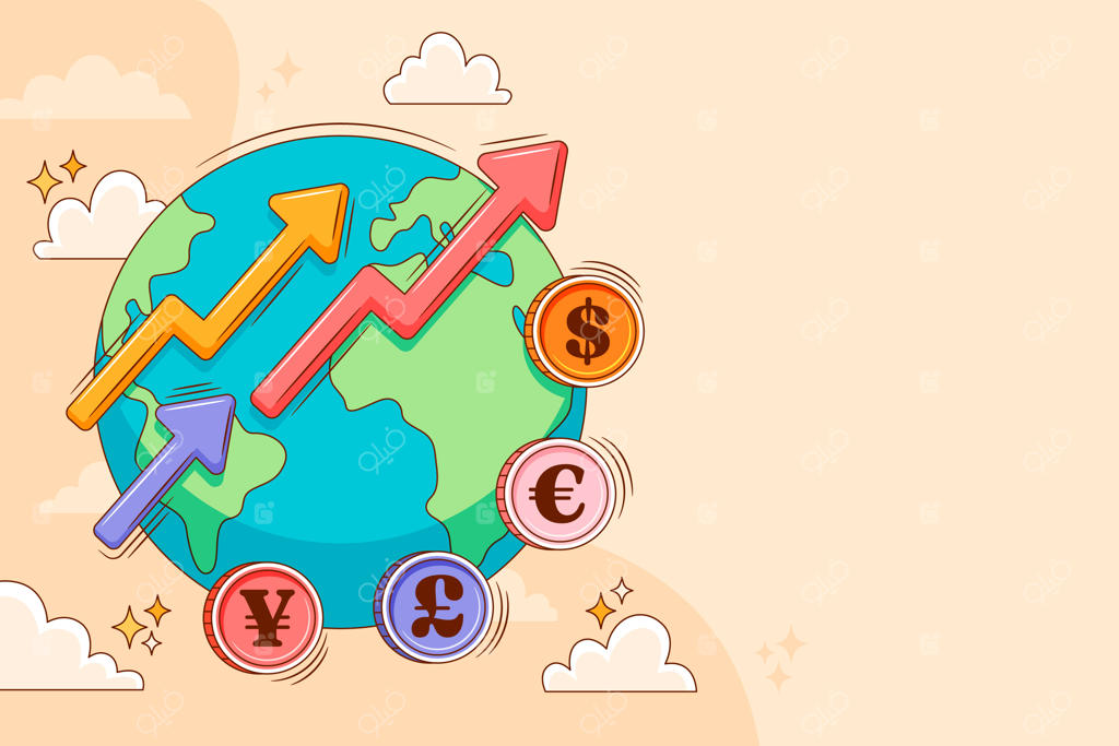 زمینه اقتصادی جهان با طراحی دستی