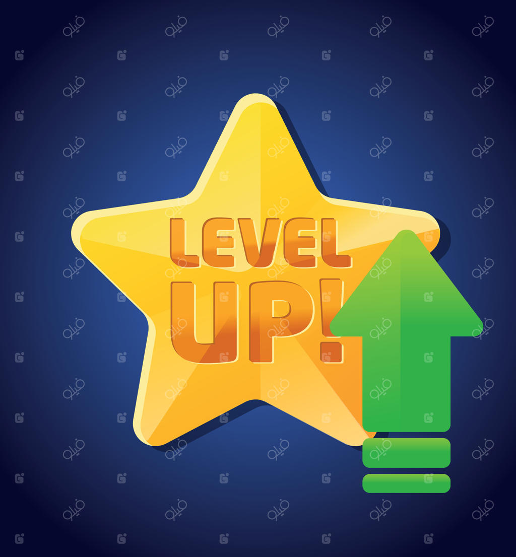 ستاره درخشان با علامت ارتقاء و پیکان سبز