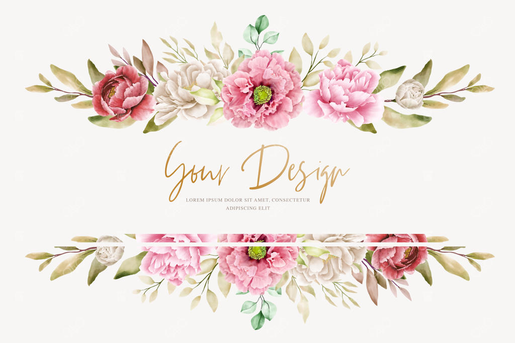 طراحی پس‌زمینه و قاب با گل‌های صدتومانی