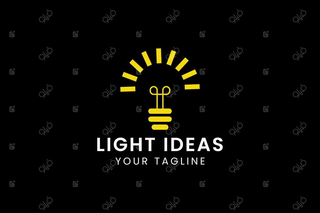 لوگوی ترکیبی صاعقه و لامپ؛ مناسب برای خدمات نوآورانه، انرژی و پروژه‌های آموزشی