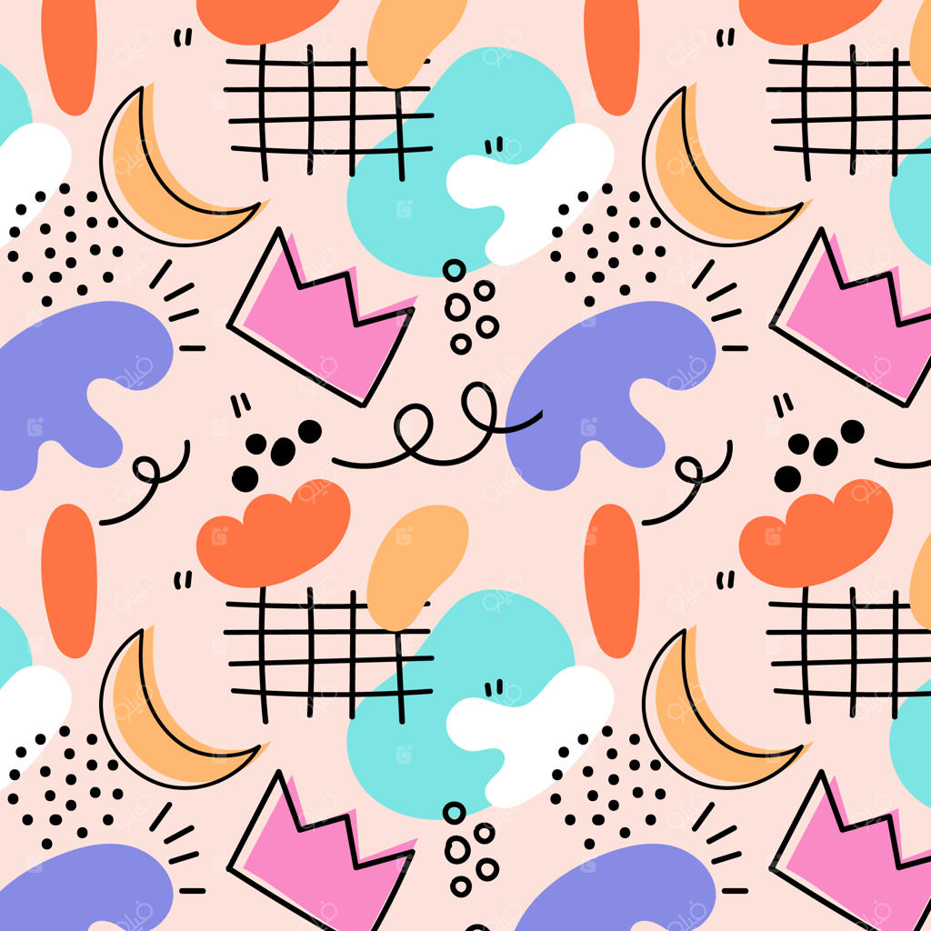 پترن انتزاعی و خط‌خطی با طراحی دستی