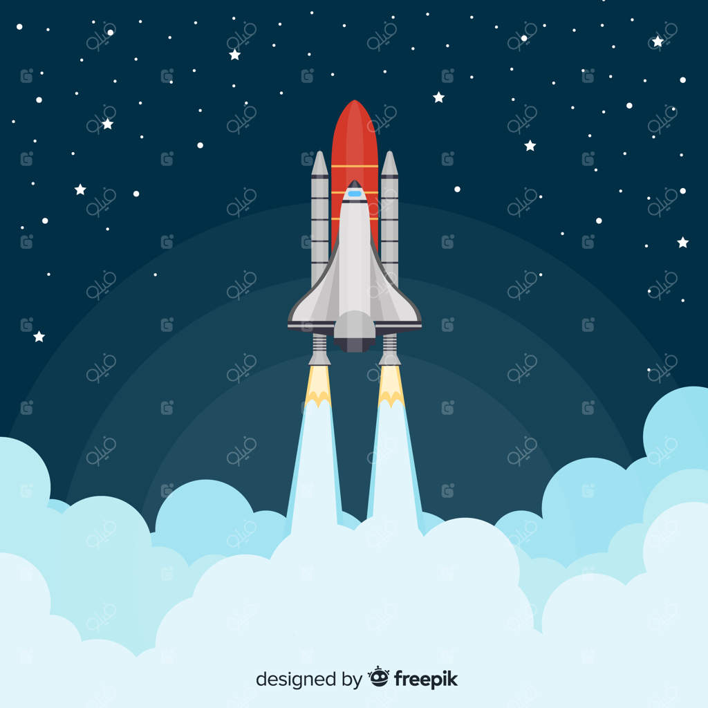 موشک فضایی مدرن با طراحی ساده و شیک