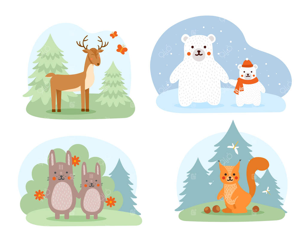 مجموعه‌ای از حیوانات بامزه