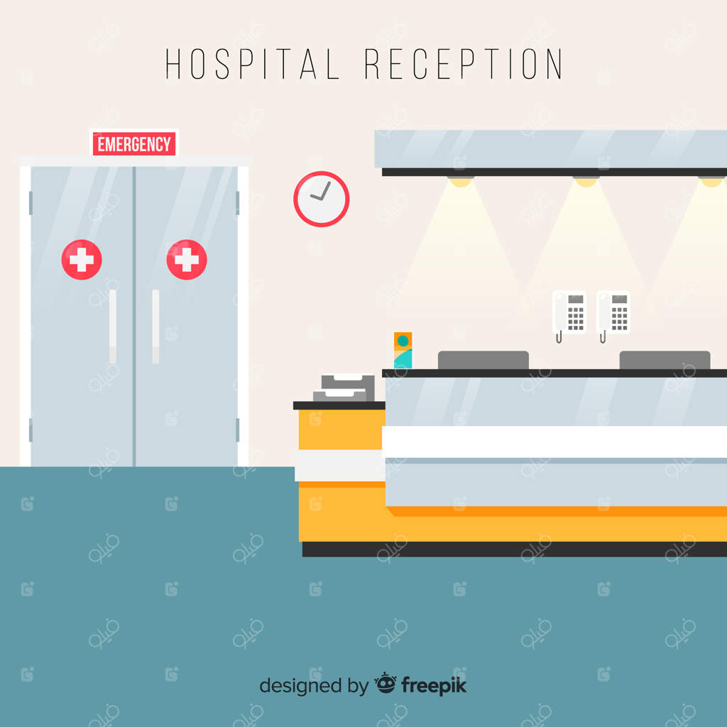 پذیرش بیمارستان با طراحی ساده و مدرن