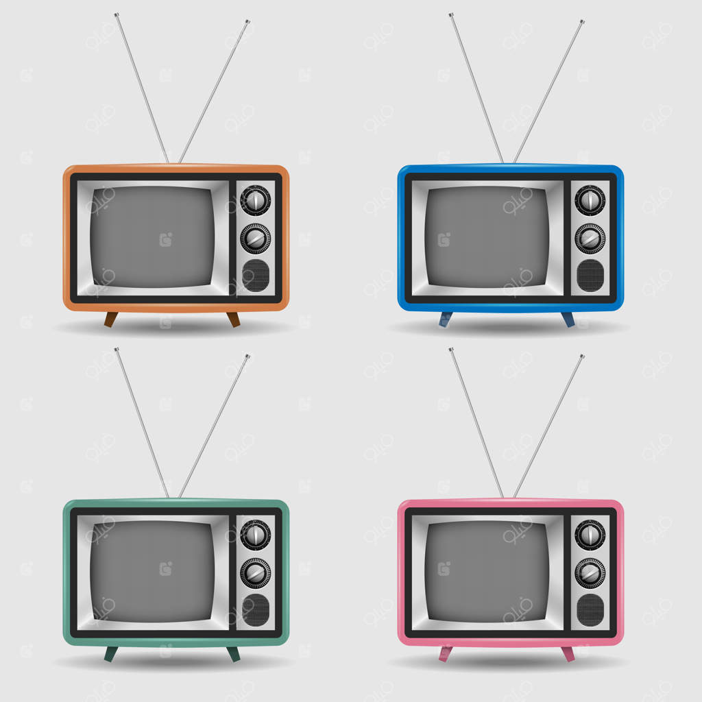 مجموعه آیکون‌های واقع‌گرایانه تلویزیون‌های قدیمی