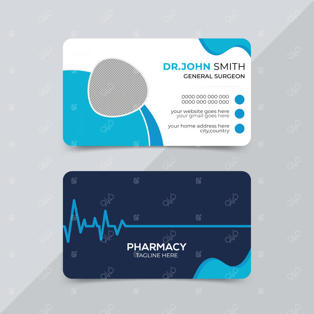 طراحی قالب کارت ویزیت پزشک در حوزه مراقبت‌های بهداشتی مدرن