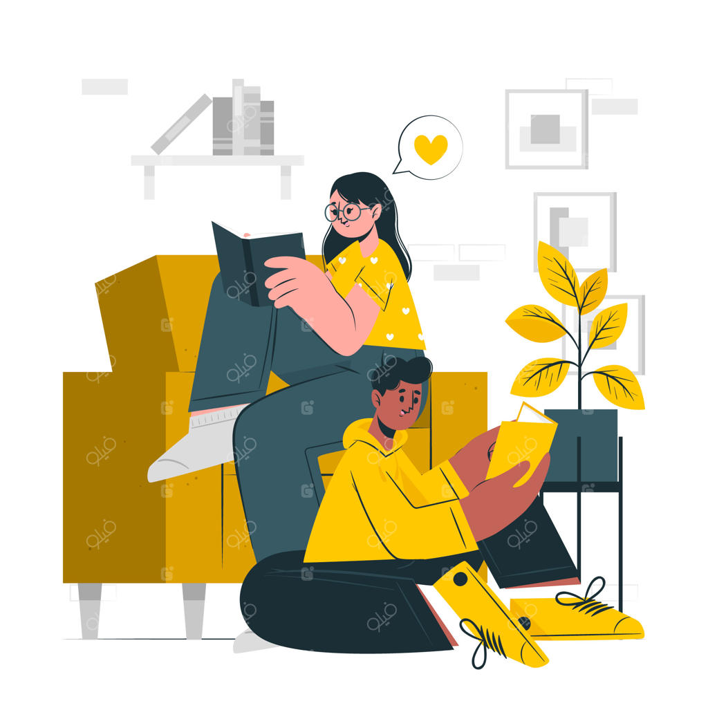 تصویرسازی مفهوم مطالعه کتاب