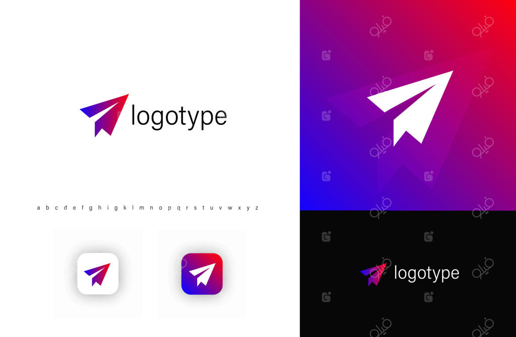 طرح مفهومی لوگوی موشک کاغذی مدرن با نماد ارتباطات، سرعت و پیام‌رسانی دیجیتال؛ مناسب برای اپلیکیشن‌های چت، شبکه‌های اجتماعی، خدمات آنلاین، پلتفرم‌های دلیوری و استارتاپ‌های تکنولوژی