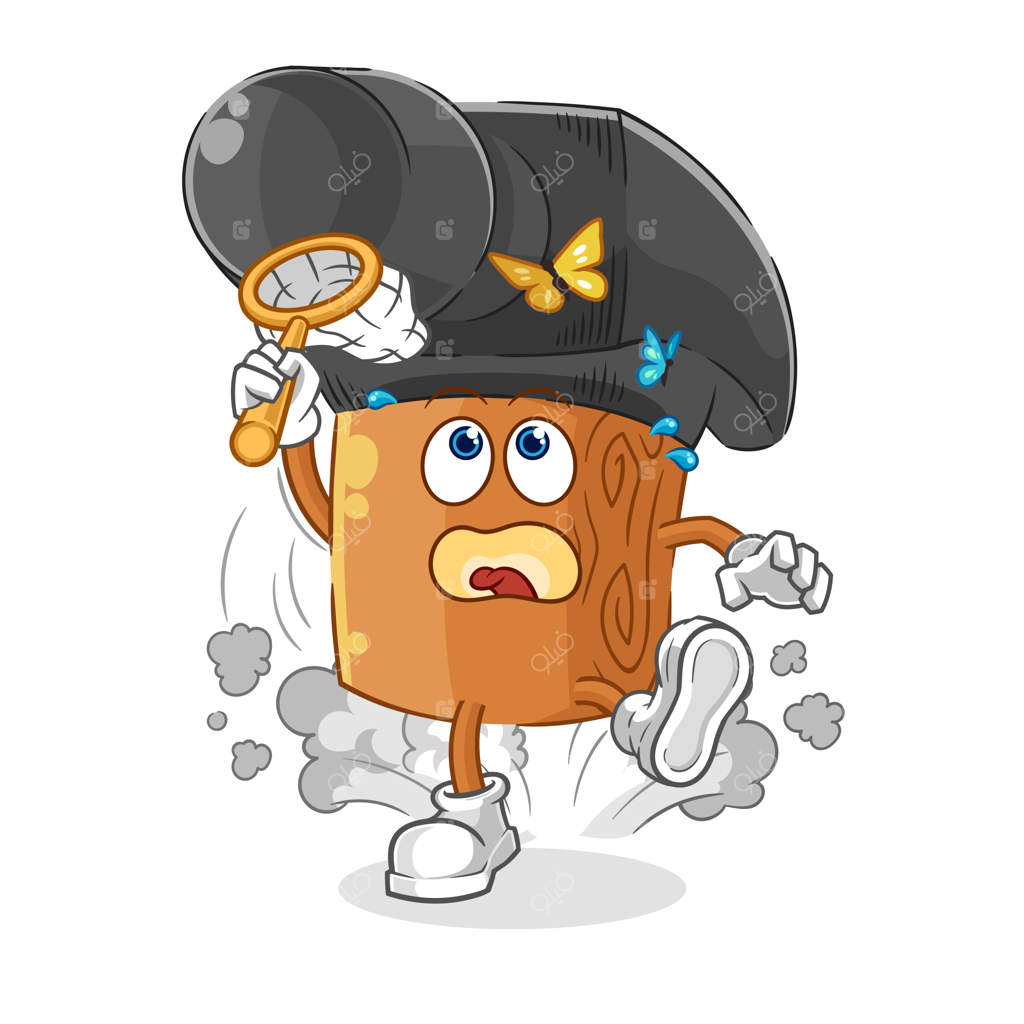 ایلوستریشن شخصیت پروانه و چکش وکتور