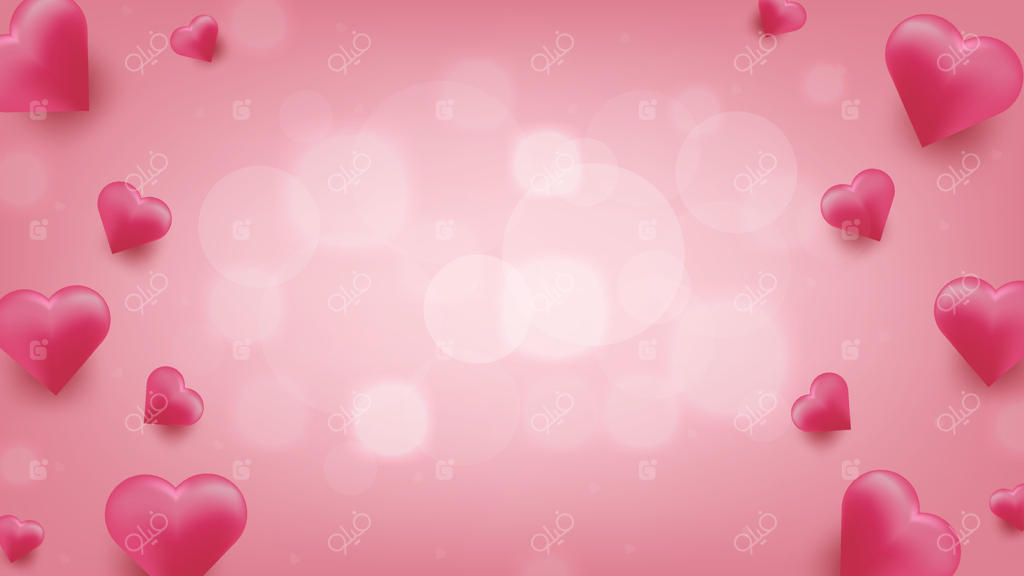 پس‌زمینه عاشقانه با قلب‌های صورتی برای