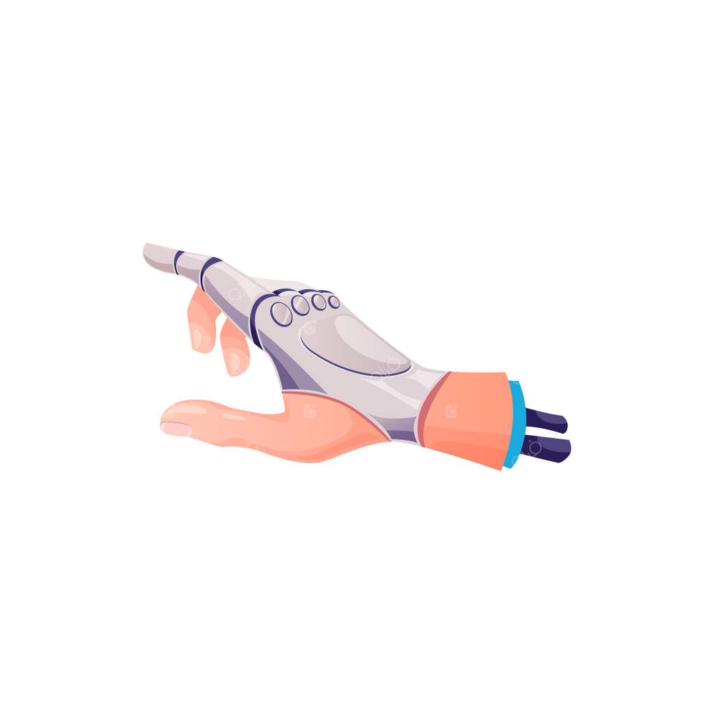 دست سایبورگ با اشاره انگشت، مچ و ساعد جداشده