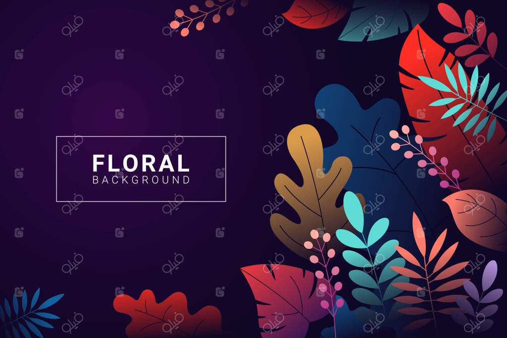 زمینه گل‌دار با رنگ‌های تدریجی