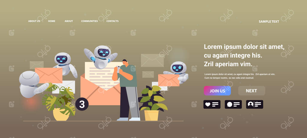 کسب‌وکار با استفاده از چت‌بات‌ها: دریافت و ارسال نامه‌ها از طریق ایمیل در گوشی هوشمند - اعلان پیام‌های جدید و خوانده‌نشده