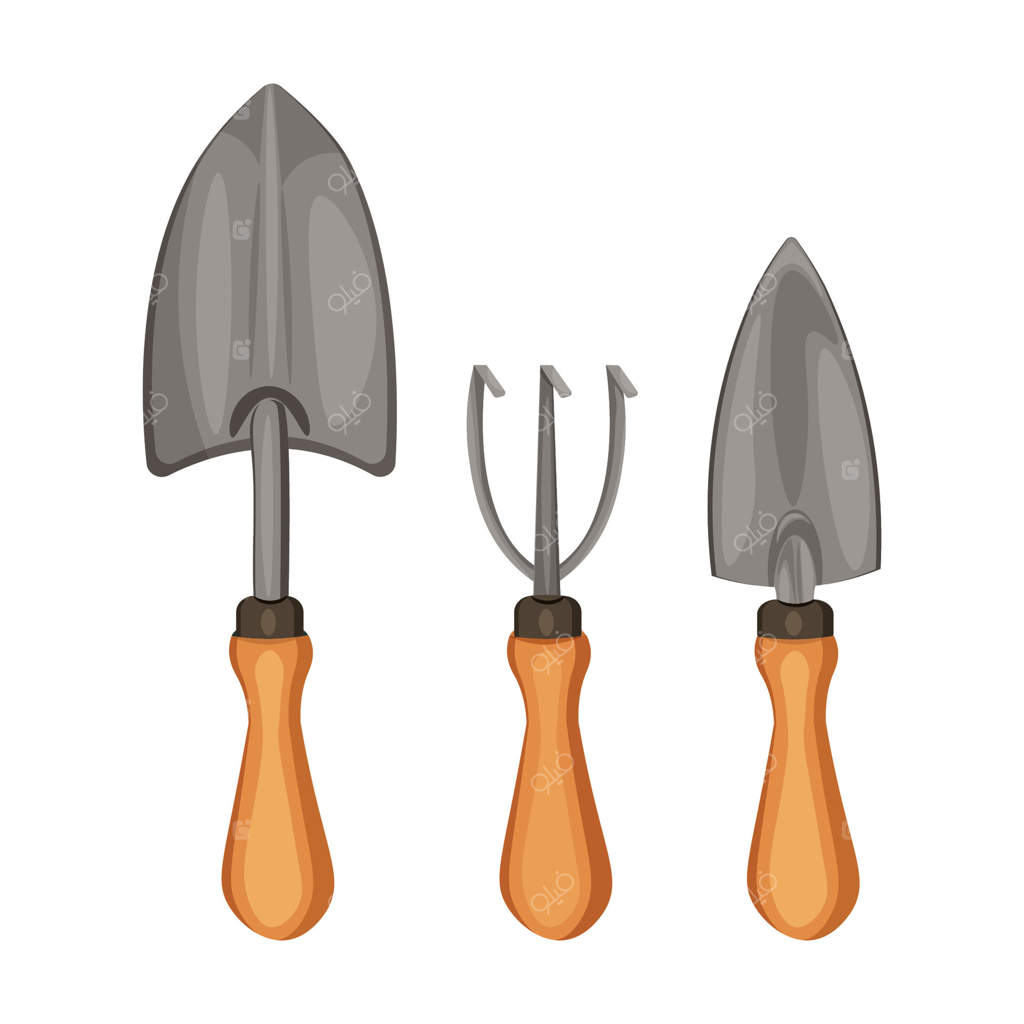 مجموعه ابزار باغبانی: بیل و شن‌کش برای باغبان. مناسب برای مراقبت از گیاهان خانگی و گلخانه‌ها.