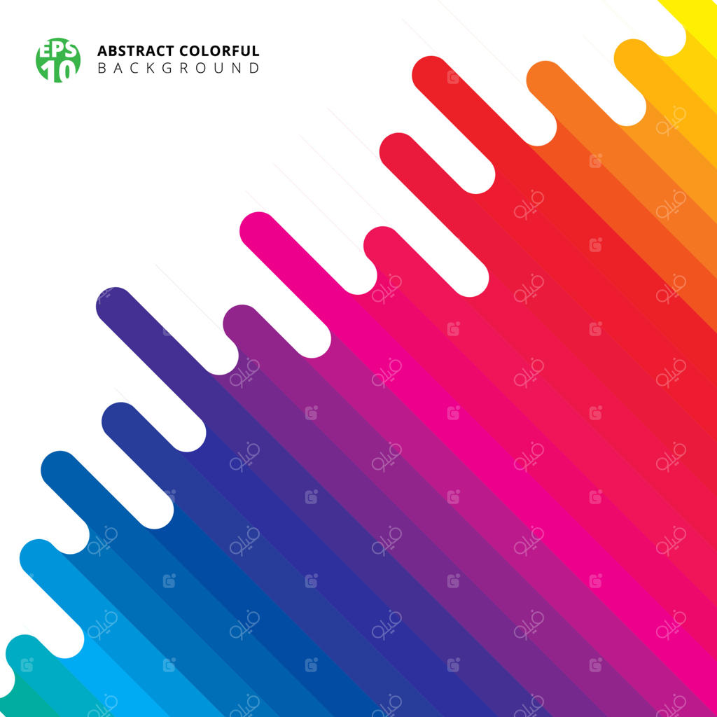 الگوی دایره‌ای رنگارنگ تابستانی با خطوط مورب