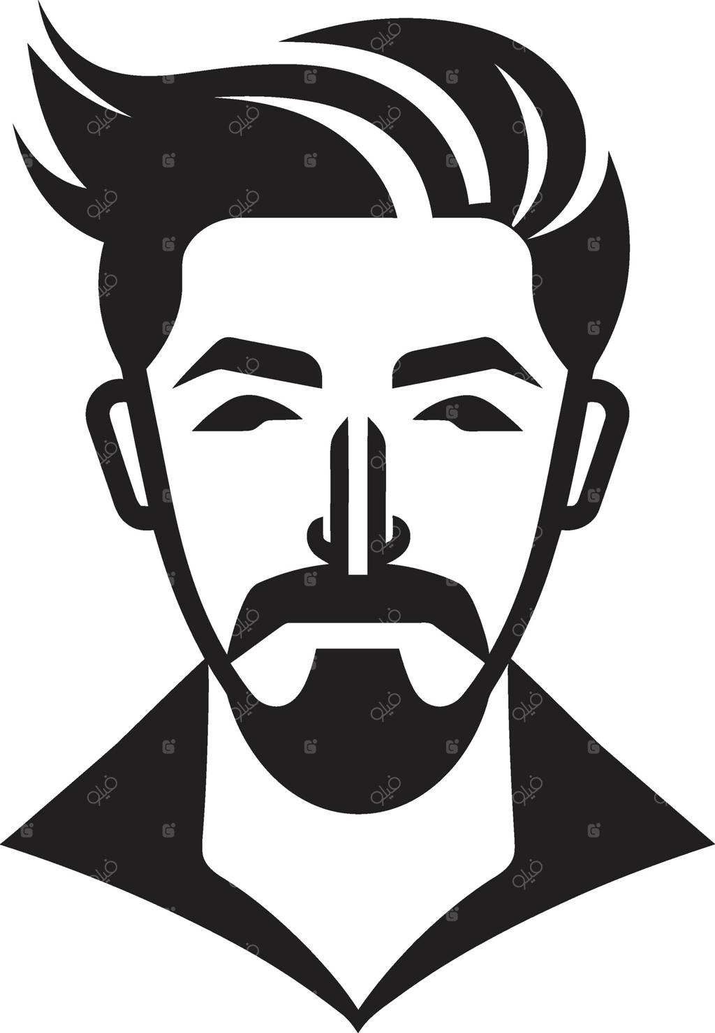 طراحی وکتور چهره مردانه شیک با خطوط نرم و نشان استحکام قوی برای حضور تاثیرگذار