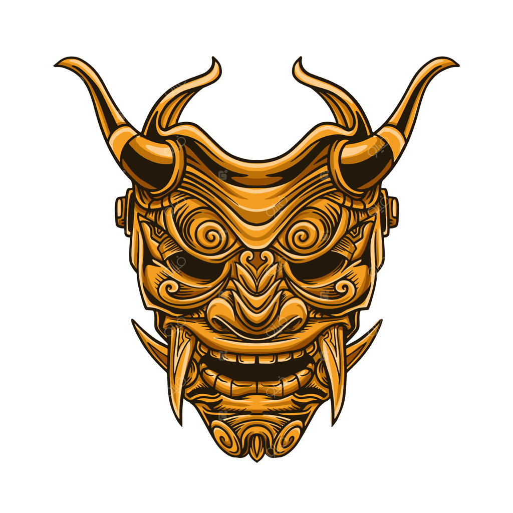 تصویر وکتور ماسک طلایی سامورایی