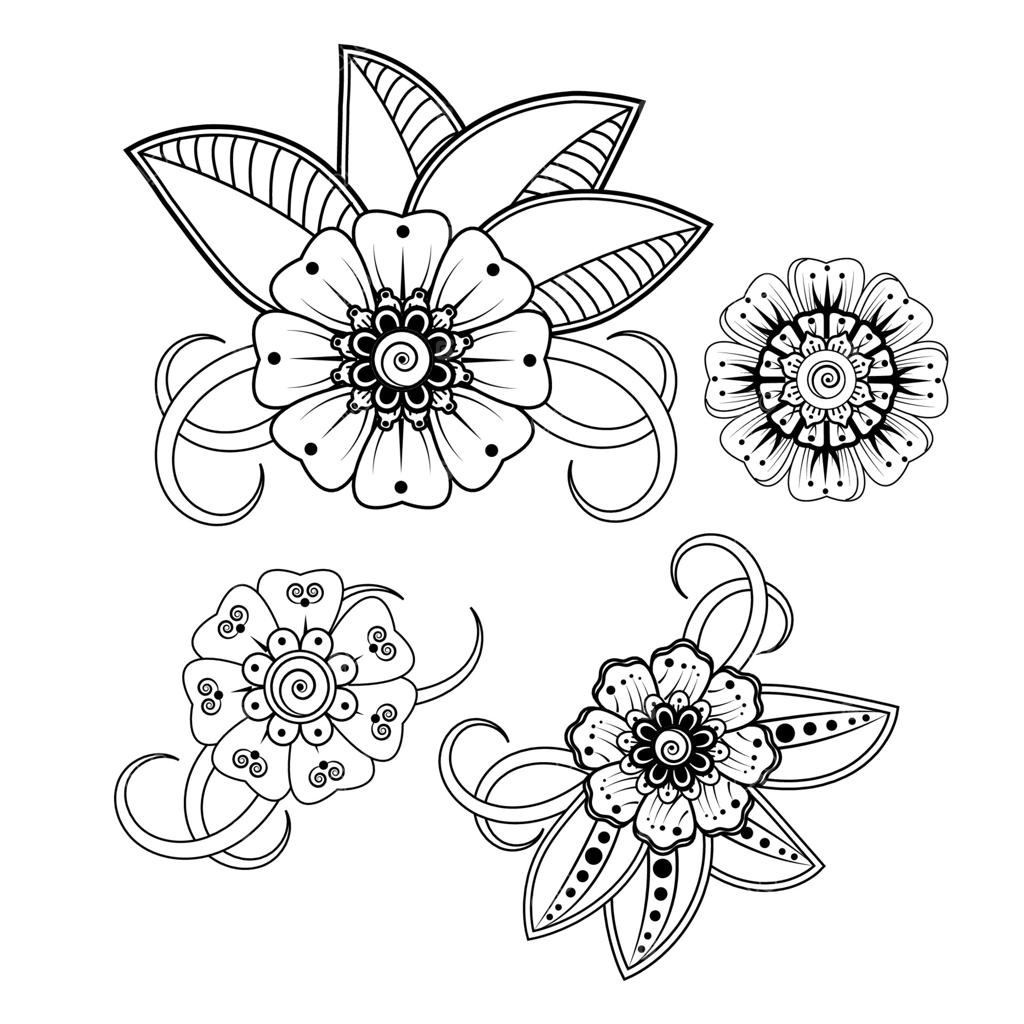 ایده طرح گل حنا ساده اما شیک.