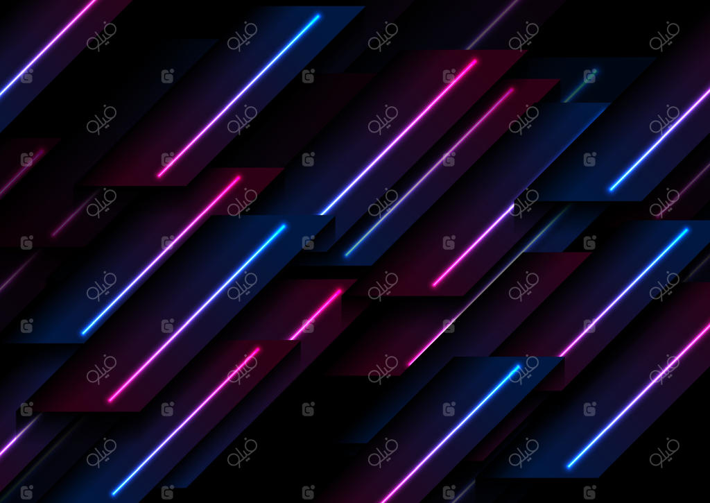پس‌زمینه علم‌تخیلی با خطوط لیزری نئون
