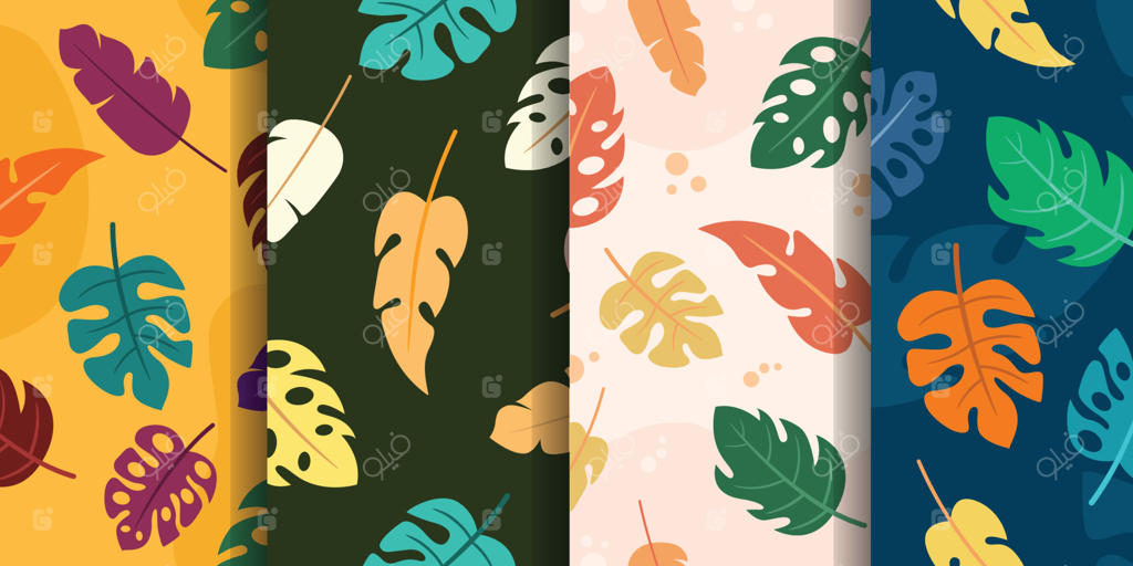 پترن یکپارچه برگ. مجموعه‌ای از الگوهای انتزاعی یکپارچه
