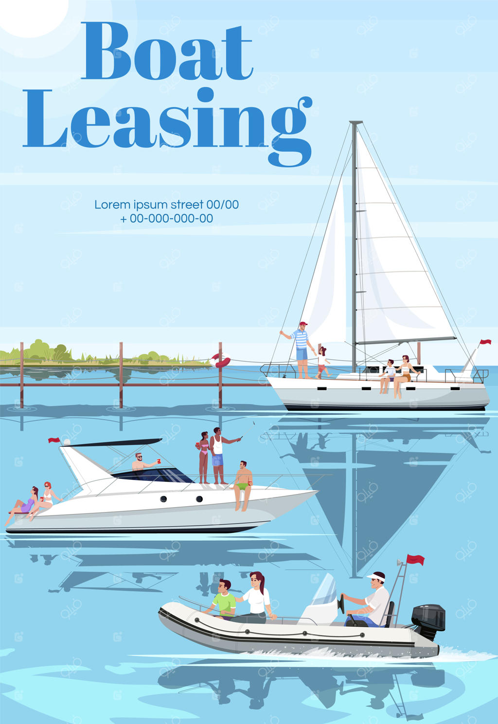 قالب پوستر اجاره قایق