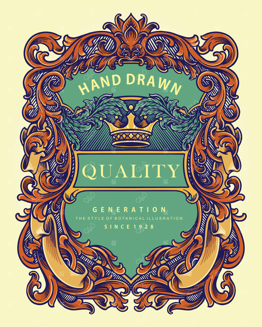 قاب کلاسیک مجلل با طرح‌های زینتی