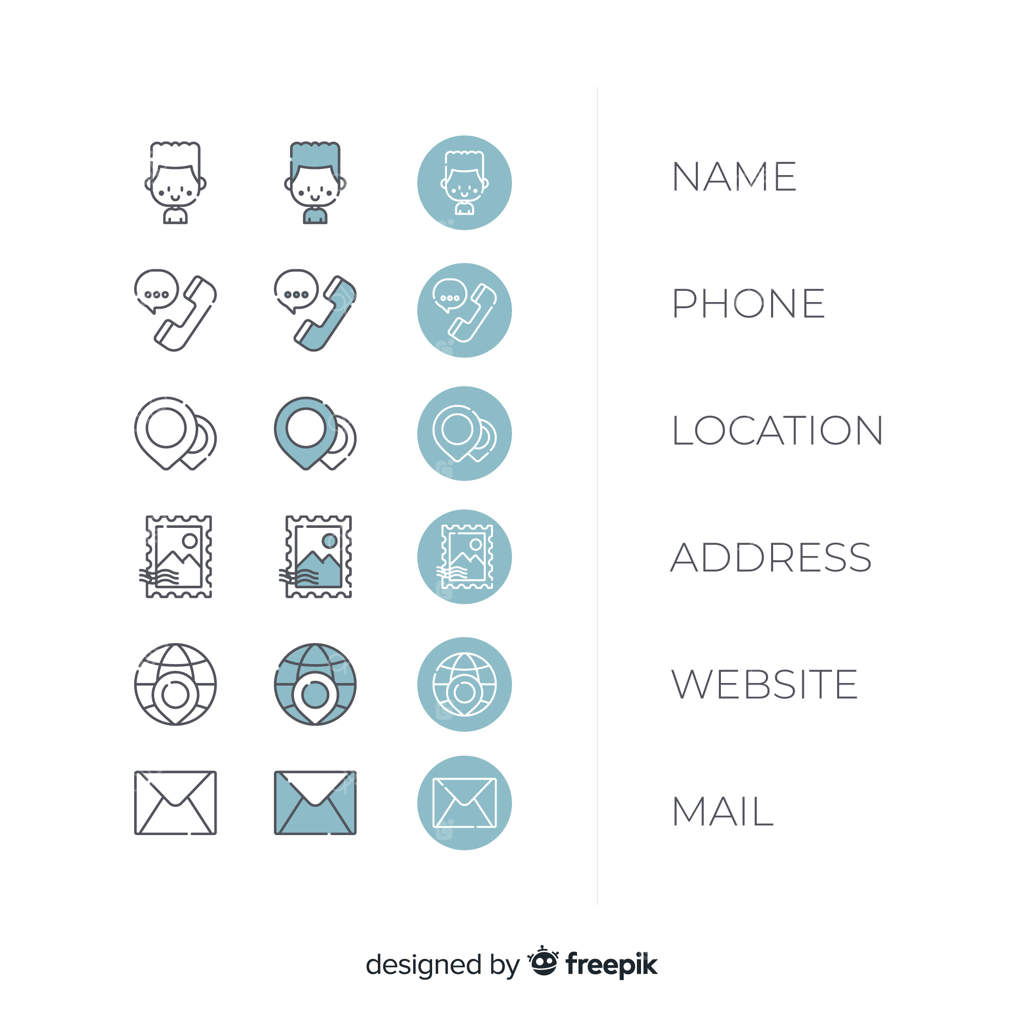 مجموعه آیکون کارت ویزیت