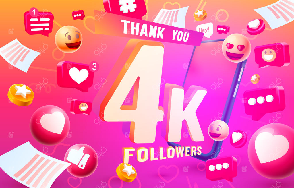 تشکر از دنبال‌کنندگان! جشن خوشحالی گروه آنلاین با بنر وکتور