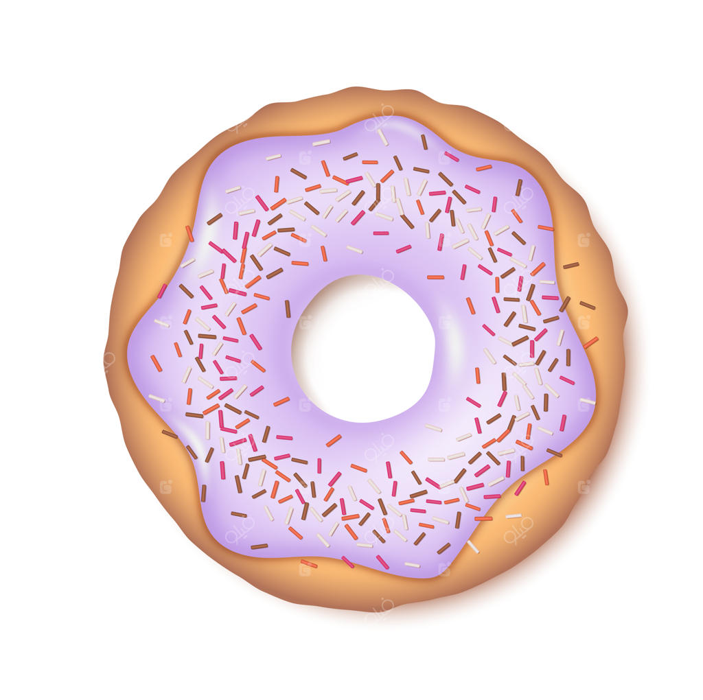 دونات واقعی - دسر شیرین آمریکایی با روکش شفاف برای صبحانه سنتی و سریع