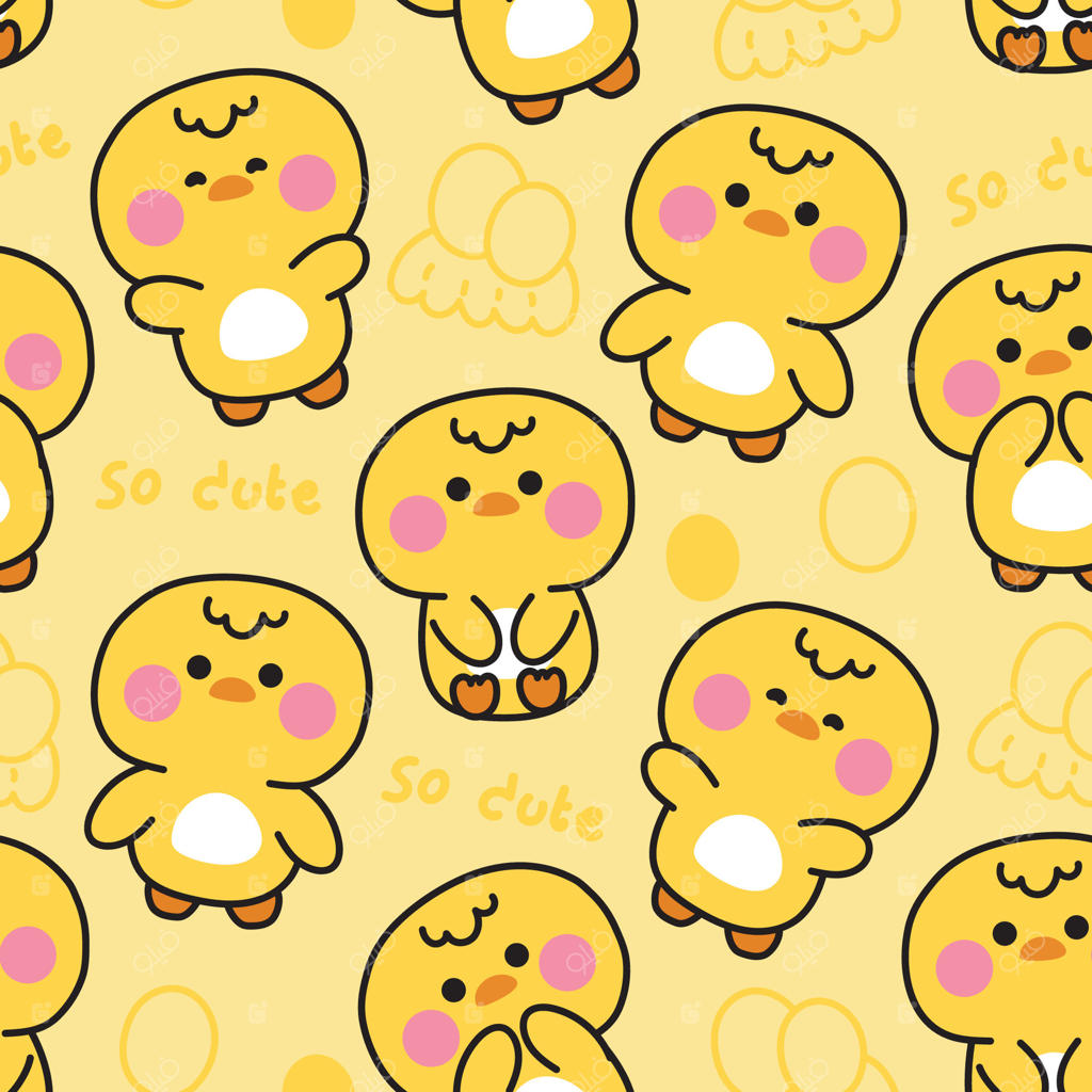 طرح یکپارچه جوجه‌های بامزه در حالات مختلف با تخم‌مرغ‌ها روی پس‌زمینه‌ای خط‌کشی شده. طراحی کارتونی شخصیت پرنده مزرعه. تصویر کارت، چاپ روی لباس کودک. کاوایی. ایلوستریشن.