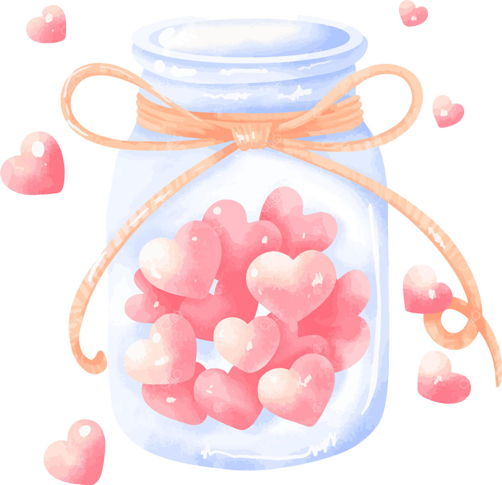 شیشه قلب آبرنگی با روبان