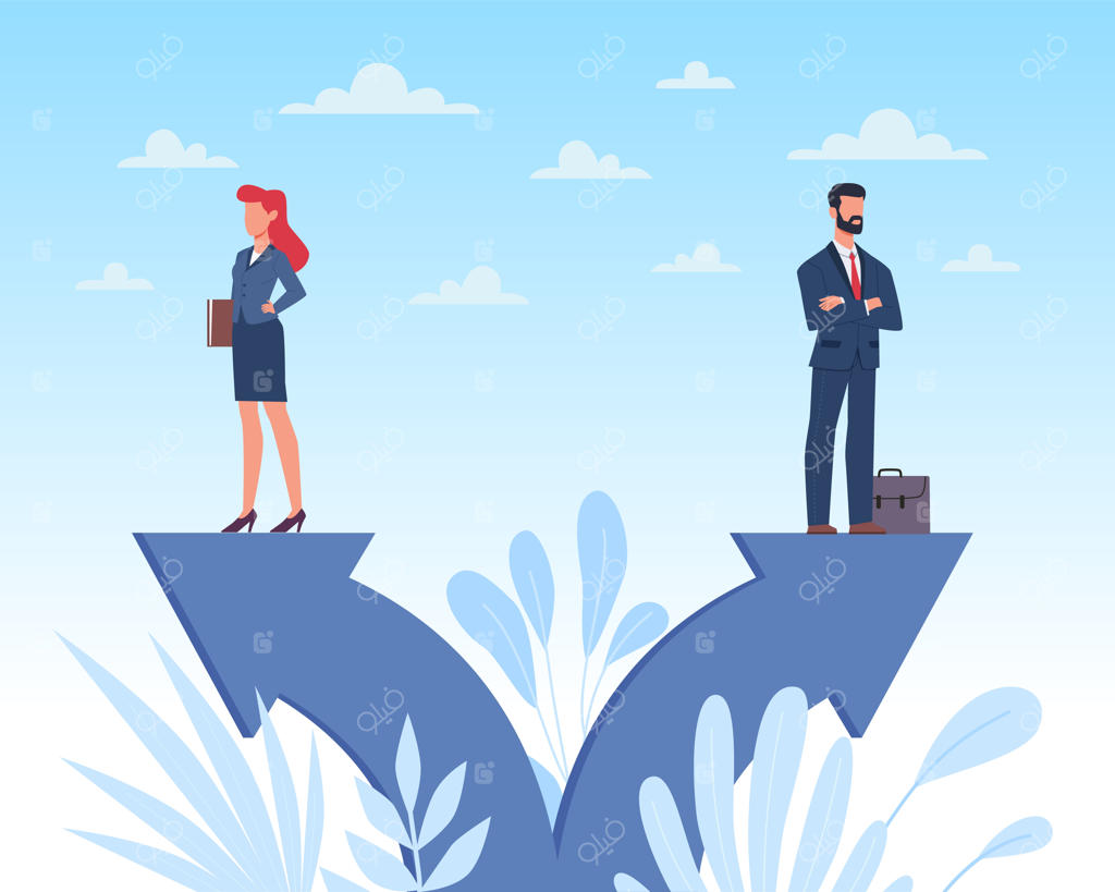 اختلاف نظر و تضاد منافع بین بازرگان و زن: برخورد عقاید حرفه‌ای متفاوت، سوء تفاهم میان همکاران یا تیم کاری، مفهوم تضاد و اختلافات کاری