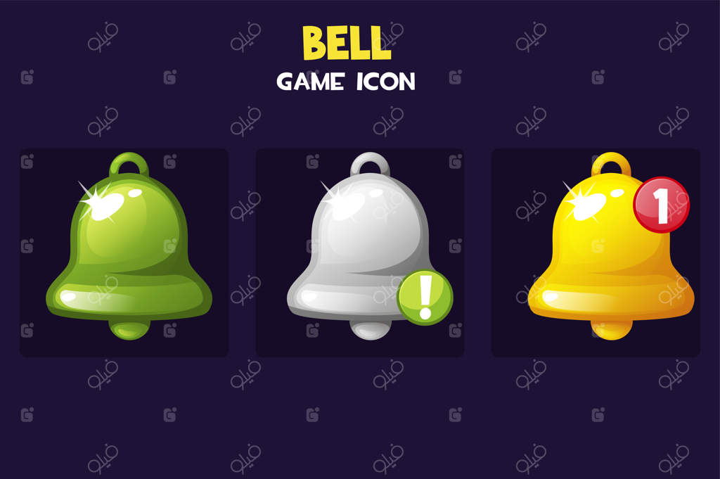 آیکون‌های اعلان برای بازی: طراحی وکتور و آیکون‌های پیام برای برنامه‌ها