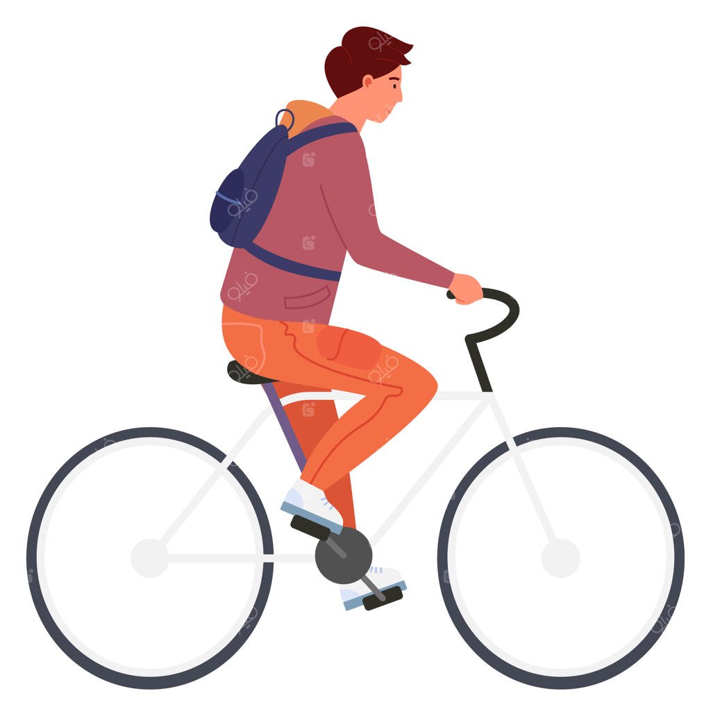 مردی در حال دوچرخه‌سواری در خیابان