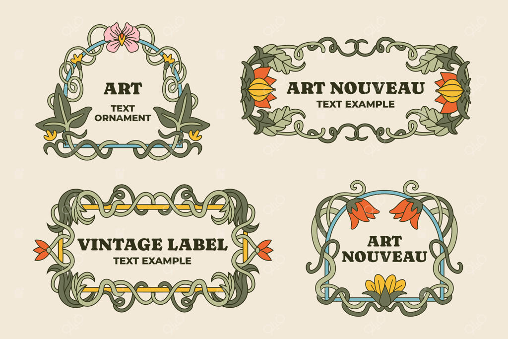 طراحی قاب آرت نوو با دست