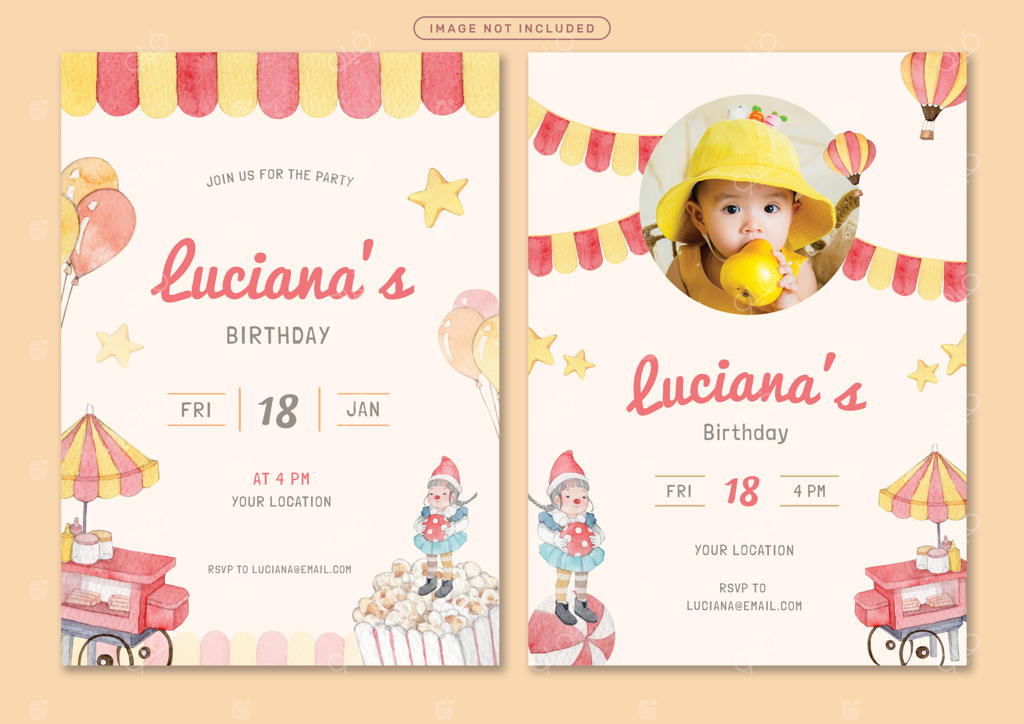 قالب کارت دعوت تولد با موضوع پارک تفریحی