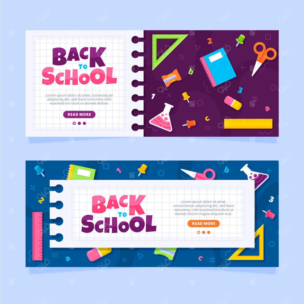 بنرهای ساده بازگشت به مدرسه