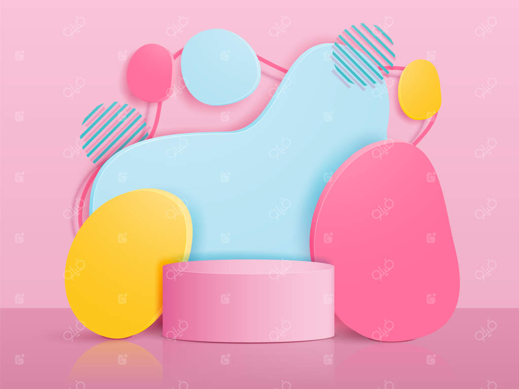 سکوی گرد روی پس‌زمینه انتزاعی؛ فضای مناسب برای معرفی محصول شما.