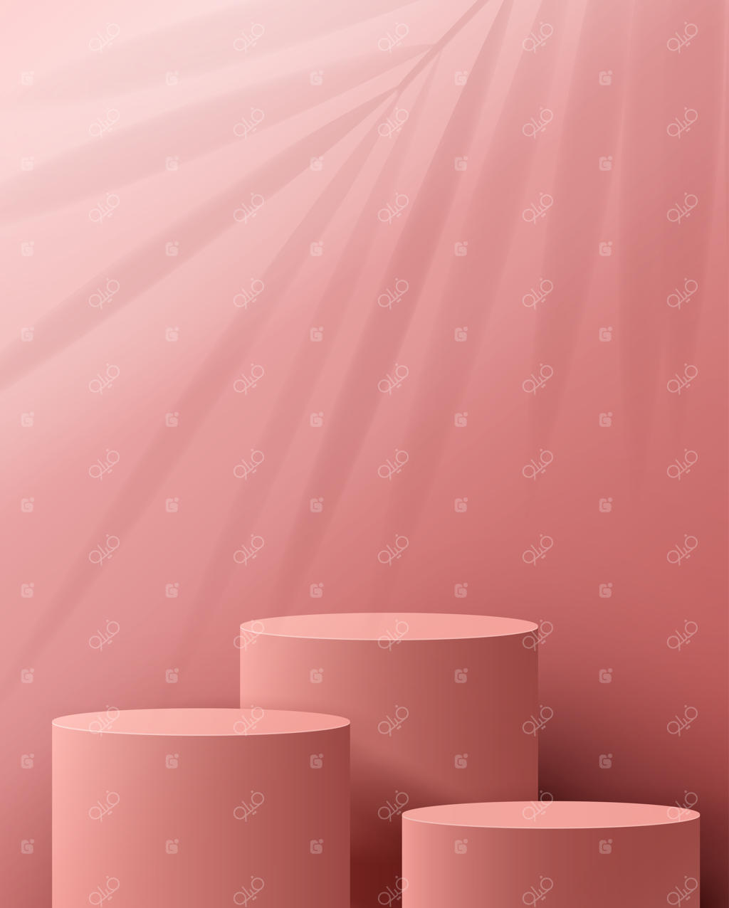 سکوی نمایش مینیمال و لوکس محصول با پس‌زمینه آرایشی صورتی روشن